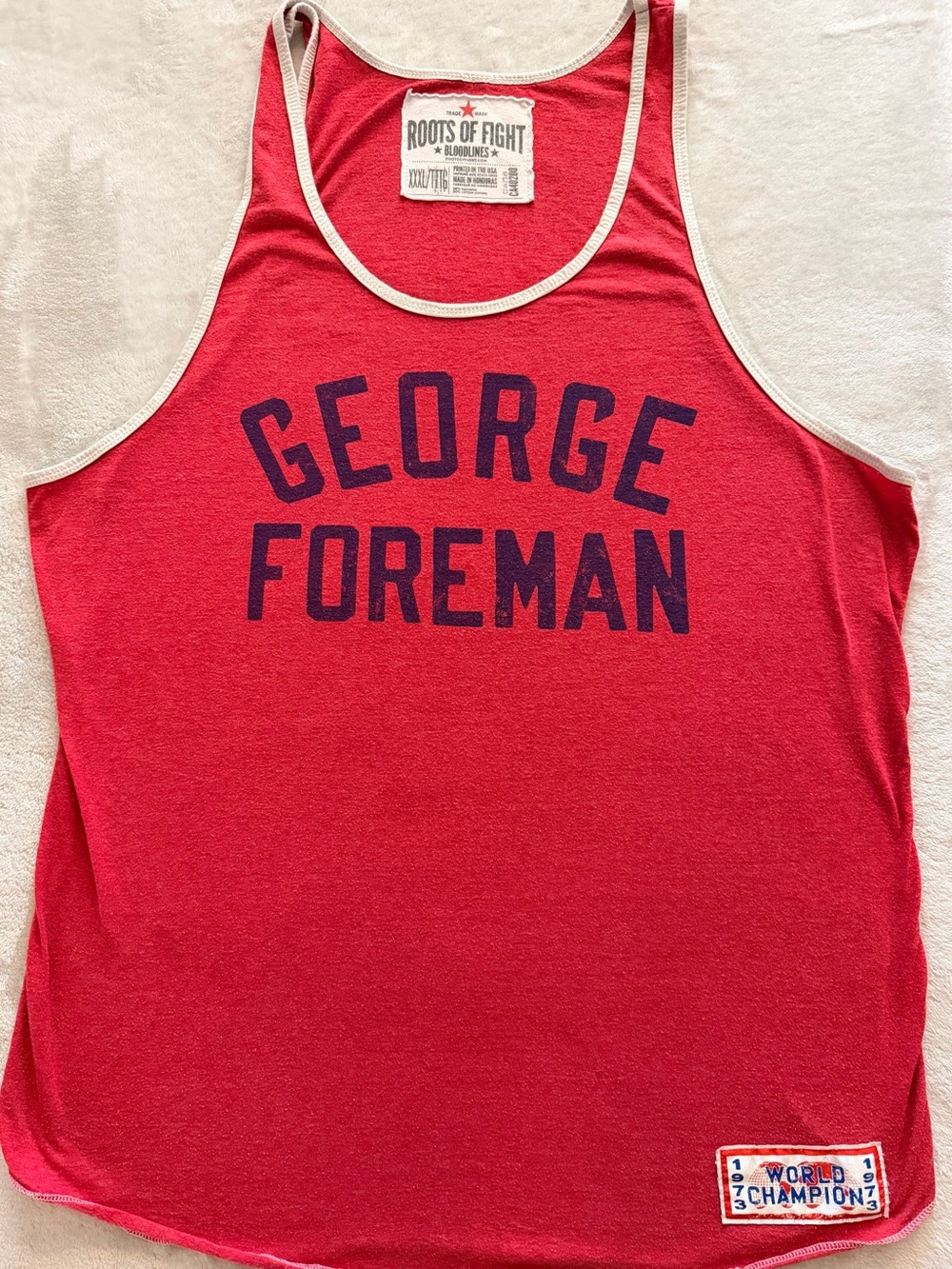 Roots of Fight George Foreman Tank Top XXXl Red World Champion